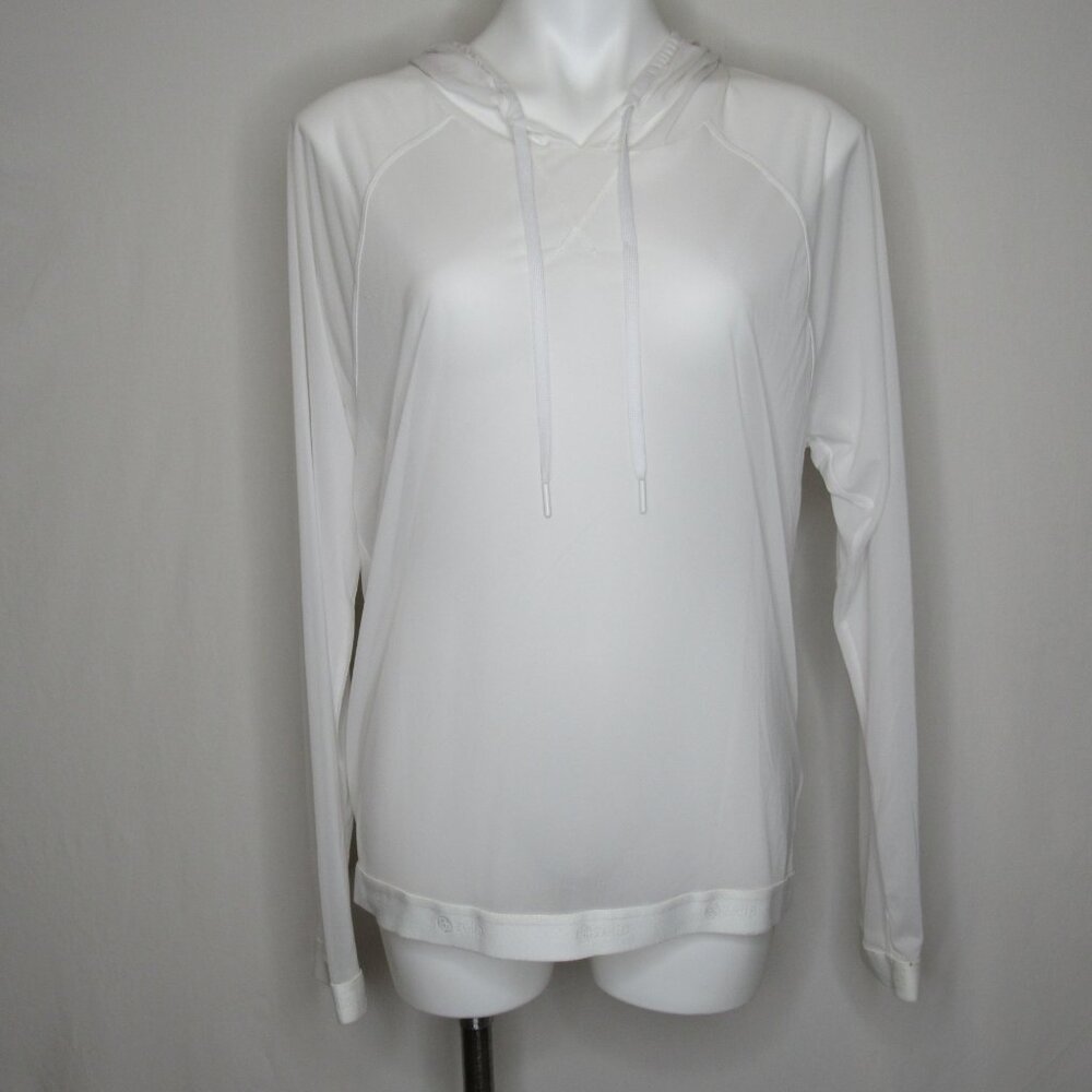 Zella INNOVATE White Sheer Running Hoodie Women's L Large - Picture 5 of 8